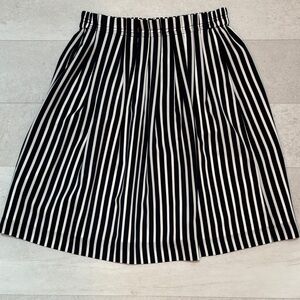 J. Crew navy and white striped skirt